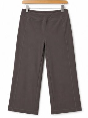 L.L.Bean Athletic Wide Leg Crop Pants Charcoal Grey Large Yoga Hiking Travel